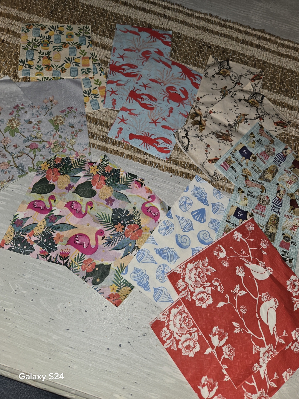 Lot Of 15 Paper Napkins For Decoupage Birds Flamingo Dogs Seashells